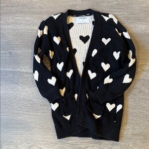 Old Navy Heart Patterned Cardigan in Black and White